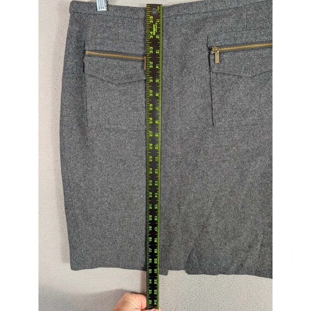J. Crew The Pencil Skirt Womens Sz 6 Patch Zip Pockets Academia Work Office Gray